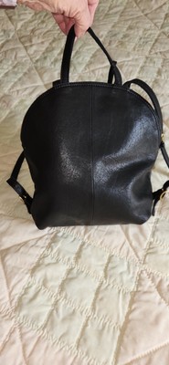 Margot Black Leather Backpack Gold Hardware Zipper Accents  display picture 1