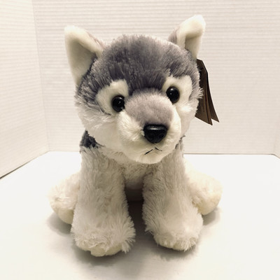 #ad #ad AURORA Destination Nation Gray amp; White Wolf Husky Dog Plush Stuffed Animal 14in. $13.96
