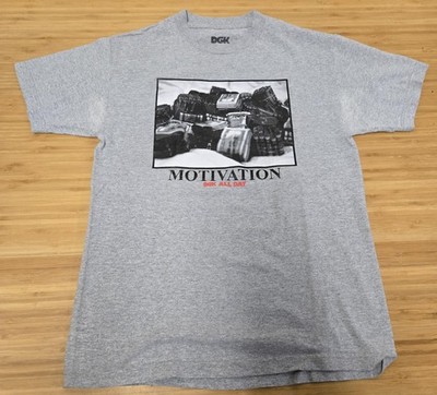 DGK Shirt Mens Medium Gray Motivation Graphic DGK All Day Skate Tee Streetwear