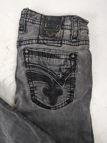 Rock Revival Men’s Black Jeans Kemel Straight Size 36/30 E6608JR - EUC - Picture 2 of 10