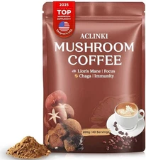 Organic Mushroom Coffee, 7 Adaptogenic Mushrooms (Lion’s Mane, Reishi, Chaga, Co
