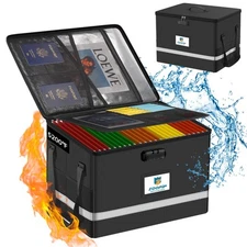 Fireproof File Box with Lock, 5200°F Document Box Storage Organizer, Suitable...