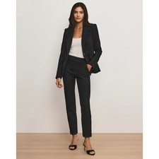 Veronica Beard Black High Rise Tapered Trousers Size 8 Made in USA Pants 448