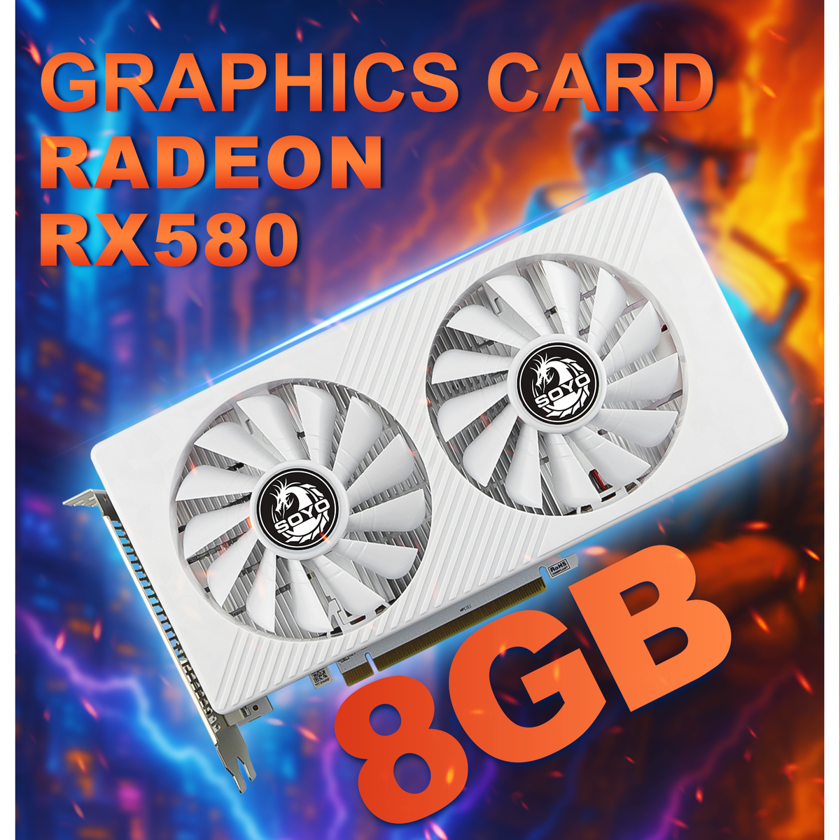 SOYO RX580 AMD Radeon Gaming Graphics Card, 8GB GDDR5, 256-Bit