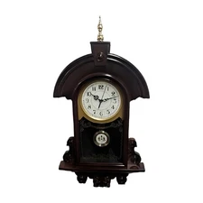 26.5"H Dark Brown Vintage Pendulum Retro Wall Clock