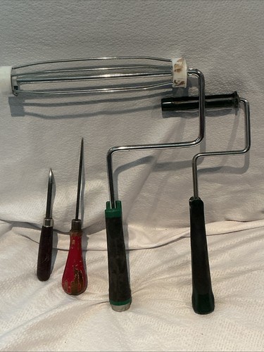Paint Roller Handles And Vintage Hand Tools Lot Of 4