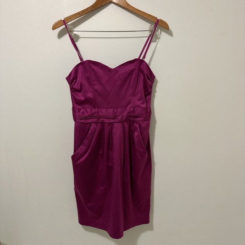 H&M Women’s Dress UK 12 Pink Satin Sweetheart Mini - Picture 1 of 12