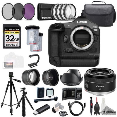 Canon EOS R3 + RF 16mm f/2.8 STM Lens+32GB+ExtBat+9PCFltr-MEGAKit