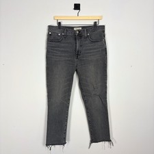 Madewell The Perfect Vintage Jean Gray Wash Distressed Raw Hem Women's Size 29
