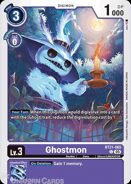 BT21-065 Ghostmon : Common Digimon Card : BT21: Booster World Convergence