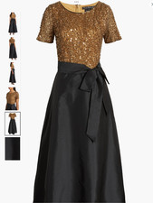 NWT Pisarro Nights Beaded Bodice Mixed Media Gown, size 10, 268