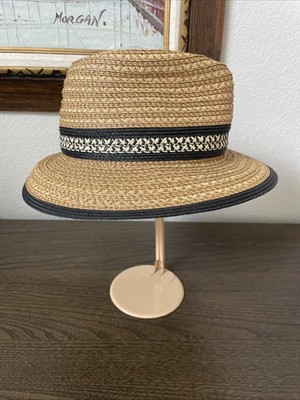 Authentic Eric Javits Woven Fedora Hat Beige UPF 50+ 