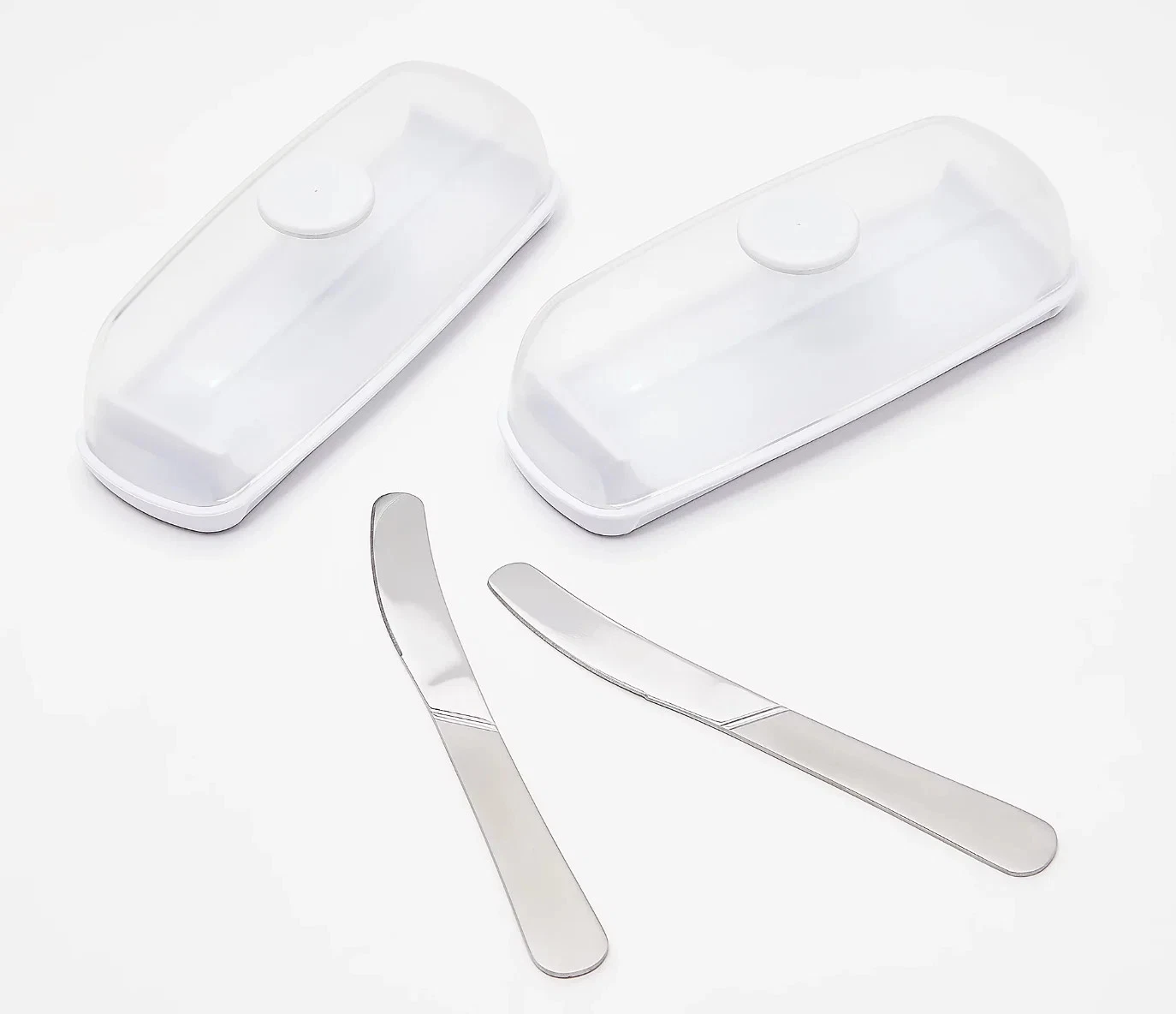 Butter Hub S/2 Butter Dishes with Butter Knives & Magnetic Lids