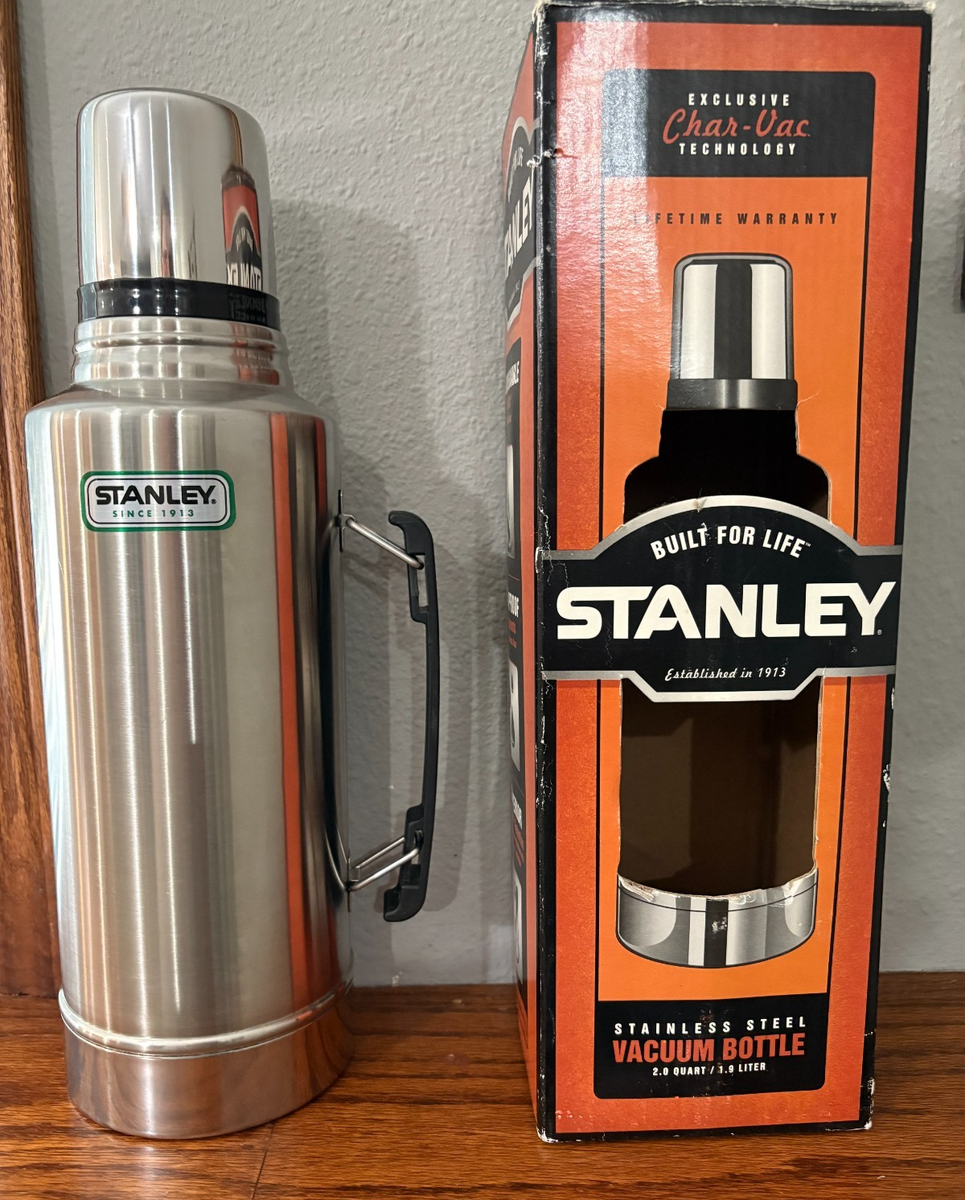 Stanley Vacuum Bottle Thermos qt 64 oz Extra Large Stainless Steel NEW  RARE