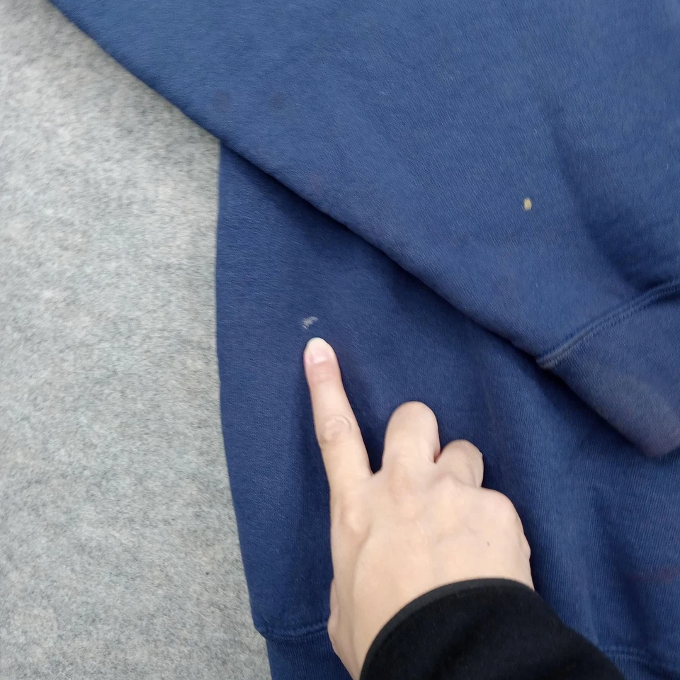 Moletom Carhartt masculino 3XL azul marinho gola redonda pulôver bordado logotipo vestuário de trabalho* - Imagem 4 de 4