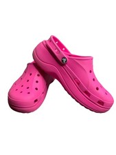 CROCS Women  s Electric Hot Pink Baya Platform Clogs Shoes Sandals-Size 10 Crocs