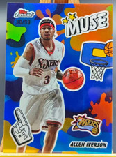 Allen Iverson 2025-26 Topps Finest 30/99 Blue Refractor Muse 76ers #M-1
