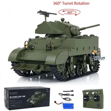 Heng Long1/16 M5A1 Stuart VI RTR RC Tank Model 360°Rotate Turret Sound Smoke