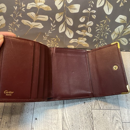 Cartier Purse Wallet Mastline Bordeaux Leather Authentic Used - Picture 4 of 9