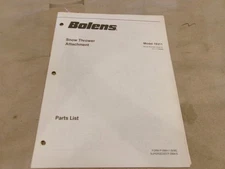 BOLENS SNOW THROWER ATTACHMENT MODEL 18311 PARTS LIST