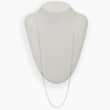 28" x 1mm  925 Sterling Silver  Long Cable Chain Necklace  w/ Lobster Clasp