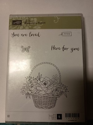 Stampin'Up RETIRED Blooming Basket Rubber Stamp Sale-A-bration U12