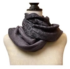 Calvin Klein Ombre CK Logo Large Lightweight Blanket Scarf Shawl Grey