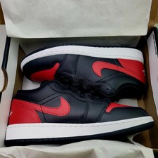 Jordan 1 Low GS Big Kids' Shoes 4.5 Black/Varsity Red-Summit White 553560-067