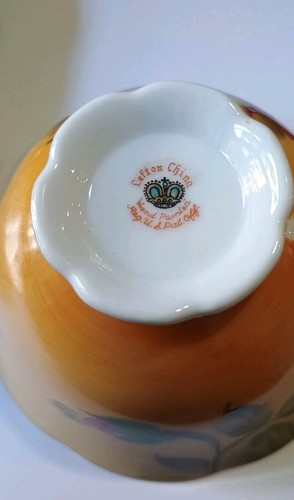 Vintage Hand Painted Lefton China Multicolor Roses Snack Plate W/ Tea Cup Set 2 - Picture 7 of 8