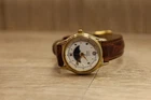 VINTAGE TIMEX DATE ELEGANT MOON PHASE QUARTZ WOMEN'S GOLDEN LEATHER DRESS WATCH