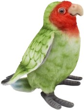 HANSA Lovebird Plush Doll Rose-faced Parakeet Realistic Stuffed Bird