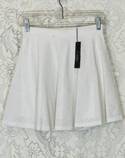 La Bijou Mini Skirt White Small Cutout Fully Lined Women Girl Size S Back Zipper