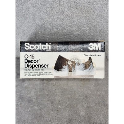 Scotch 3M C-15 Decor Tape Dispenser Chocolate Brown Vintage Made in USA
