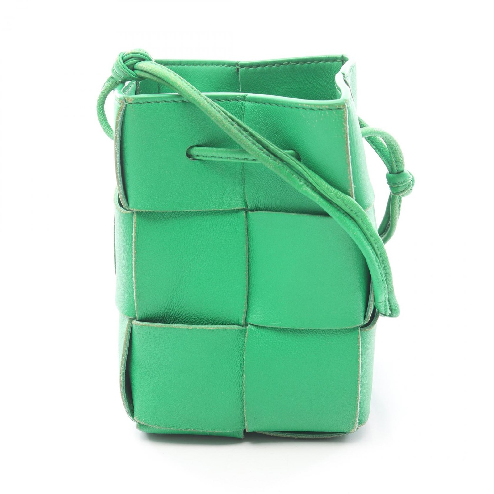 Bottega Veneta Cassette Mini Crossbody Shoulder Bag Leather Women'S Green 680217