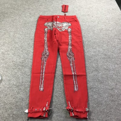 Guapi Pants Mens 30 Skeleton Crystal Rhinestone Limited Edition Dead or Alive