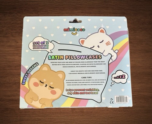 Mímicoco Sweet dreams set of 2 satin pillowcase standard size - Picture 2 of 2
