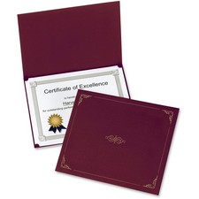 Oxford Certificate Holders, Burgundy, Letter Size, 5 Per 5 Count, Burgundy
