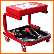 Torin TR6300 Red Rolling Creeper Garage/Shop Seat: Padded Mechanic Stool with...