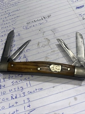 Vintage Bear&bull Green Bone Congress Pocket Knife 