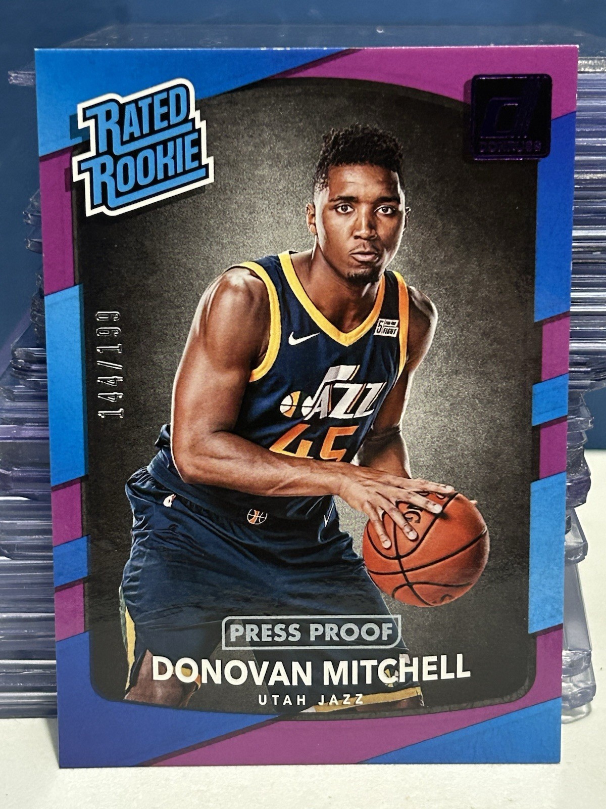 2017-18 panini Donruss - Rated Rookies Donovan Mitchell Press Proof Purple /199