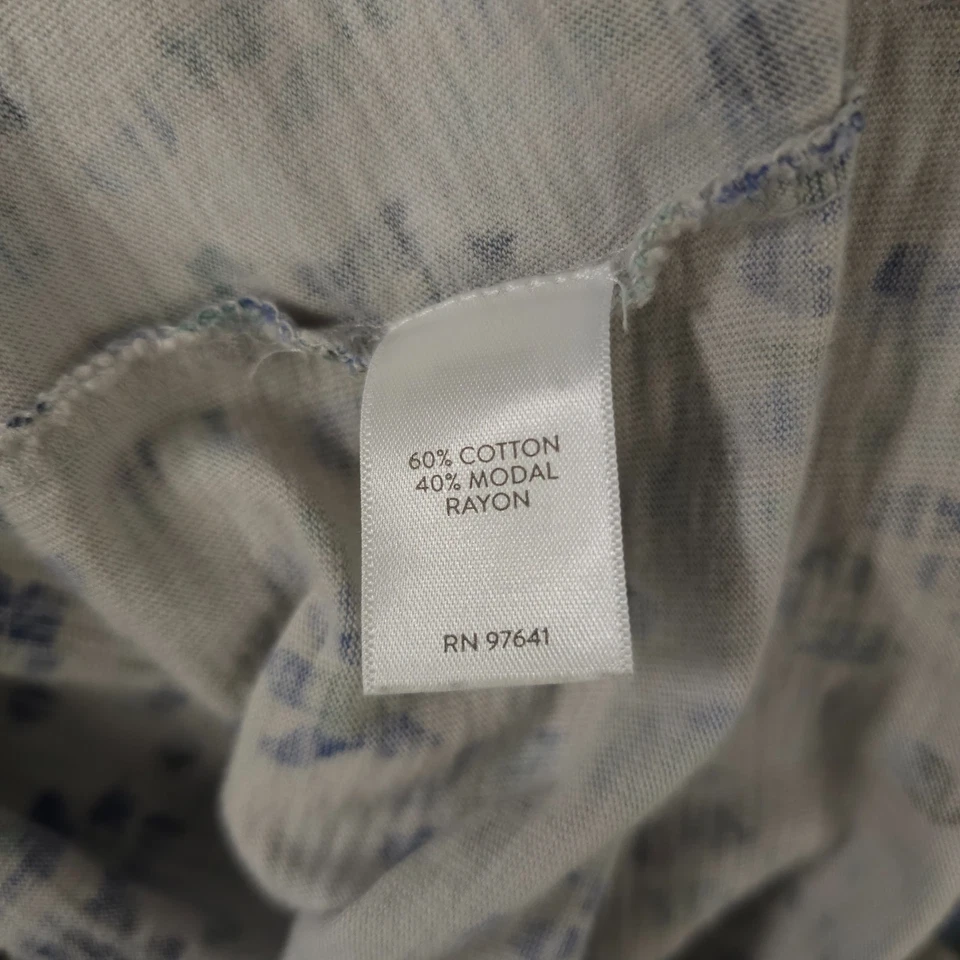 Camisa J Jill Mujer L Gris Azul Punto Disperso Jill Pure Cuello Barco Top Manga 3/4 Foto 4 de 4