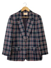 Pendleton Wool Check Tailored Jacket Size 14.5 Multi Color