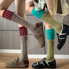 Women's Mid-Calf Length Socks Polyester Material Retro Style Autumn Collection