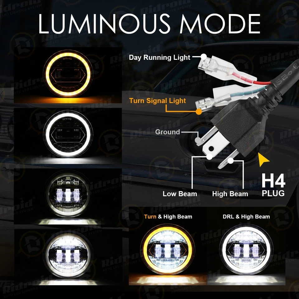 Faro LED DRL de 5,75" 5 3/4 pulgadas para Harley-Davidson Night Rod Special VRSCDX Foto 3 de 4