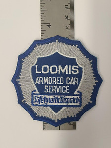 Loomis Armored Car Service Safety With Dispatch Patch Blue and Grey
