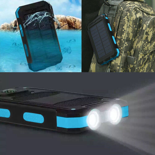 Waterproof 9000000mAh 2 USB Portable Solar Battery Charger Solar Power Bank KB - Picture 1 of 7