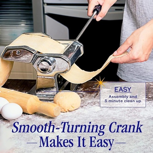 PASTA MAKER SPAGHETTY ROLLER LASAGNE CUTTER MACHINE NOODLE PRESS DIY 9 SETTINGS - Picture 4 of 6