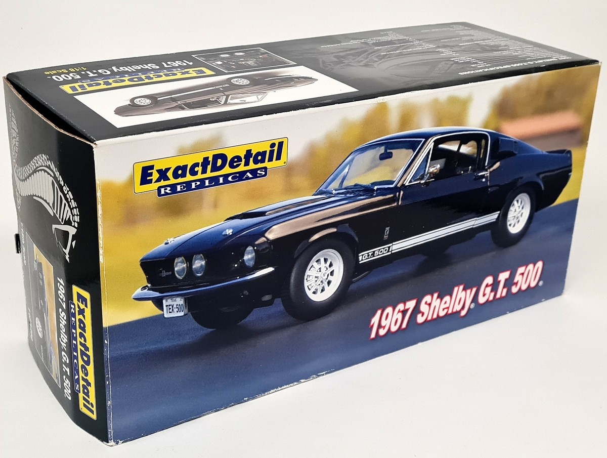 Exact Detail 1/18 Shelby G.T. 500 1967 Mustang Black Diecast Model