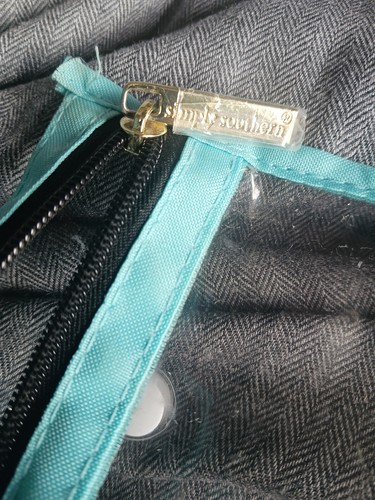 Simply Southern Tote-Turquoise Blue -with clear zippered insert - Picture 14 of 22
