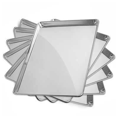 18''x26'' Commercial Grade Aluminum Full Sheet Pan Cookie Baking - 6 Pans